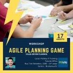 O workshop Agile Planning Game é um jogo focado no aprendizado que, em 8 horas de treinamento simula um cenário de 60 dias de planejamento de um novo software, desde a preparação do backlog, quebra de histórias, estimativa (será que precisa?), priorização