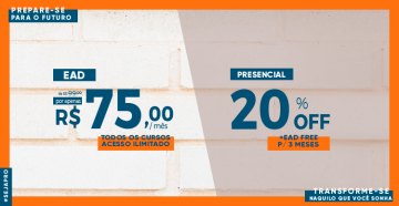 Promoção Quarentena para EAD e Turmas Presenciais Futuras