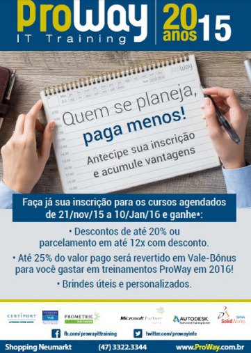 ProWay lança Promoção: Quem se planeja, paga menos! Antecipe sua inscrição e acumule vantagens!