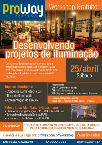 ProWay promove Workshop Gratuito: Desenvolvendo Projetos de Iluminação