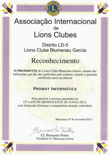 ProWay Participa de evento do Lions Clube