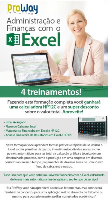Faça Administração e Finanças no Excel e ganhe uma calculadora HP12C!